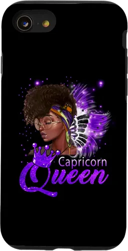 Vista 8 de iPhone 11 Purple Capricornio Queen African American Woman Dec Jan Case