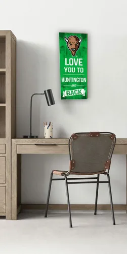 Vista 2 de KH deportes ventilador 7"x18" Marshall Thundering Herd Love You a Collage placa con Logo
