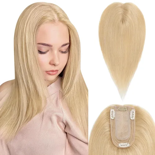Vista 27 de Benehair Peluca de cabello con clip con flequillo, peluca secreta de cabello 100% humano, postizo superior con flecos, peluca de repuesto