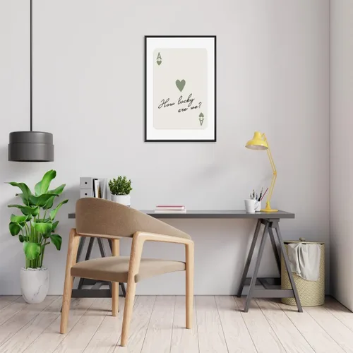 Vista 6 de Arte de pared moderno Ace of Hearts How Lucky Are We Poster Retro Funky Estético Lienzo Impresiones Verde Salvia Carteles Póster Femenino Coqueta