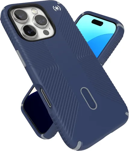 Vista 16 de Speck Presidio LUX - Funda para iPhone 17, compatible con MagSafe, funda protectora delgada, color negro desvanecido/gris pizarra/blanco