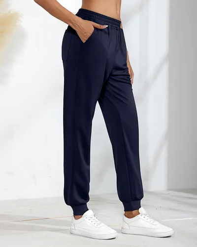 Vista 7 de Ficerd Pantalones deportivos holgados para mujer, 2 piezas, pantalones deportivos de cintura alta para entrenamiento