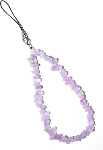 Vista 3 de Fuqimanman2020 Correa de muñeca con dije de cristal natural para teléfono celular para mujeres y niñas