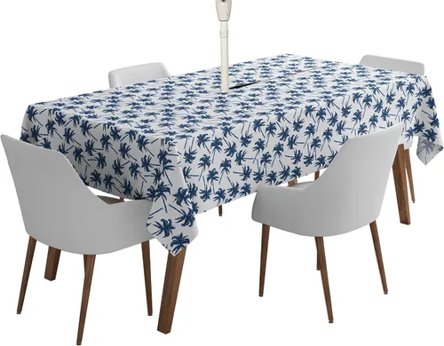 Vista 47 de Mantel cuadrado para interiores y exteriores de 58 x 58 pulgadas, mantel cuadrado impermeable para mesa de patio, manteles de primavera/verano