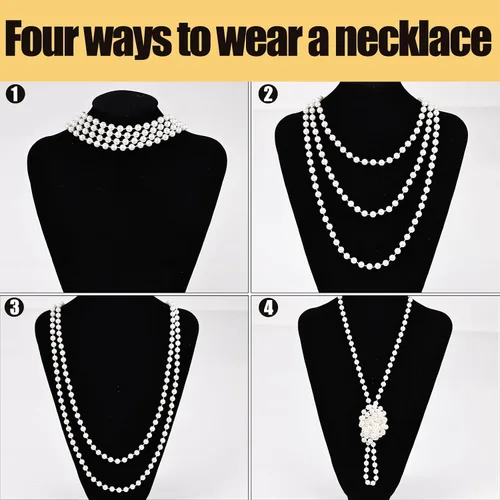 Vista 5 de Conjunto de flapper para mujer, diadema de los años 20, accesorios de disfraz para fiesta de Halloween, cosplay