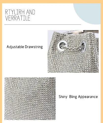 Vista 7 de Chlemeter Bolsa de noche con cristales para mujer monederos de mano con diamantes de imitación brillantes para boda graduación fiesta club bolso