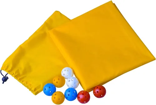 Vista 8 de Sonyabecca Yellow Hole Tarp Team Building Games for Work with 8 Pcs Team Building Ball for Teamwork Group Learning Fun