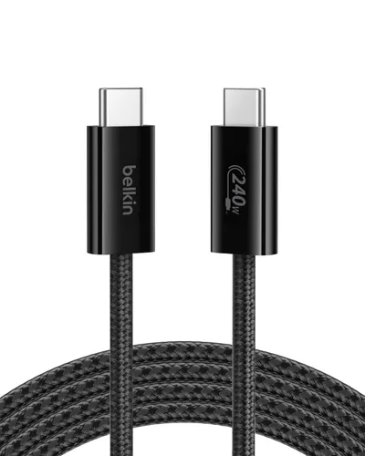 Vista 15 de Belkin Cable USB C a USB C, 3.3 pies, 240 W - Cargador tipo C, cable de carga para iPhone, suave, trenzado, flexible para iPhone 17, Galaxy S25