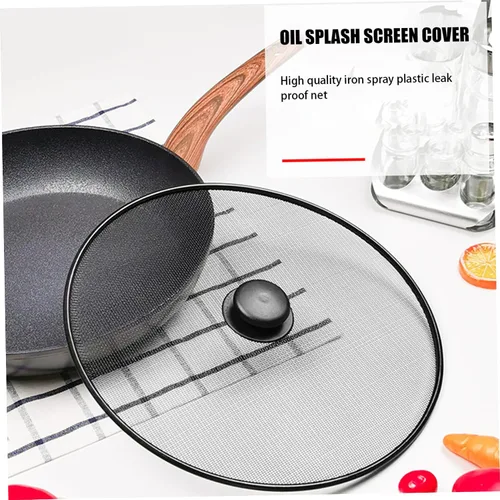 Vista 4 de Frying Pan Splatter Guard 3Pcs – Grease Splatter Screen Mesh Oil Proof Pot Lid Kitchen Accessories