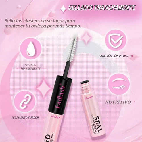 Vista 4 de FASLASH - Pegamento de pestañas de 0.47 onzas líquidas, pegamento de pestañas impermeable para extensiones de pestañas de 48 a 72 horas