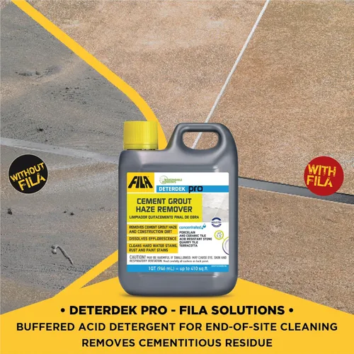 Vista 3 de FILA Surface Care Solutions DETERDEK - Removedor de neblina de lechada cementosa, eficaz contra las manchas de óxido, 1 cuarto de galón