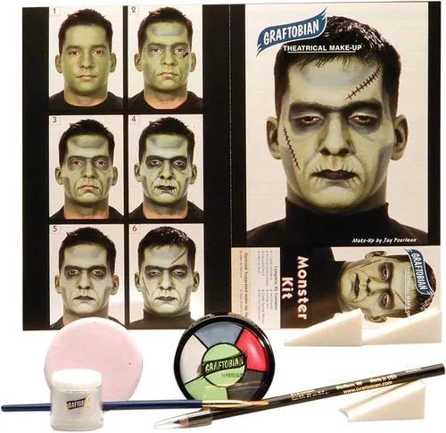 Vista 2 de Graftobian Kit de maquillaje de personaje monstruo - Set de maquillaje de monstruo para disfraces, cosplay y Halloween, Verde