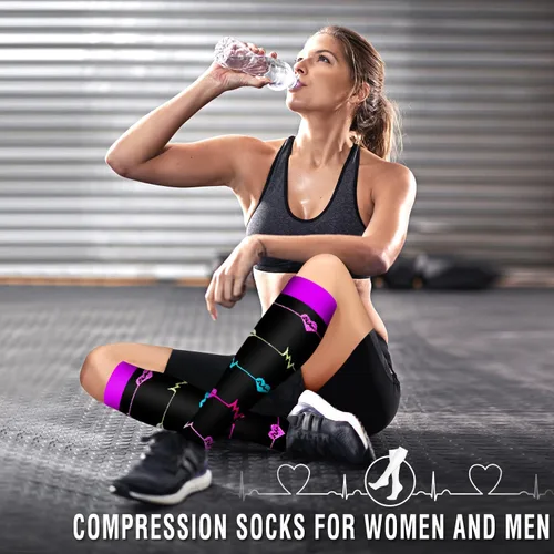 Vista 91 de Bluemaple 6 Pack Copper Compression Socks for Women and Men Circulation-Best Support for Medical, Running,Nursing,Athletic
