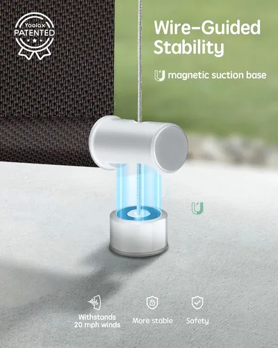 Vista 2 de Yoolax Persianas motorizadas personalizadas para exterior, persianas inteligentes compatibles con Alexa Google, persianas impermeables con control