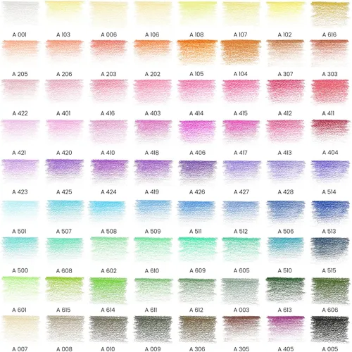 Vista 2 de ARTEZA Lápices de colores para adultos, 72 lápices de colores, lápices de dibujo triangulares para artistas, suministros de arte para ilustrar