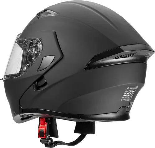 Vista 5 de Rapido Boutique Collection - Casco modular de cara completa con doble visera para motos de nieve, aprobado por DOT