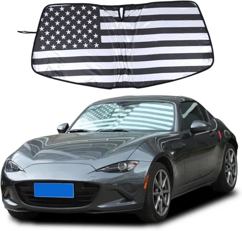 Vista 10 de Parasol para parabrisas de automóvil compatible con Mazda MX-5 2016-2024, protector de visera solar para ventana delantera, protección UV