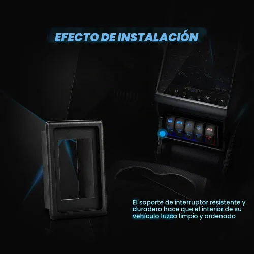 Vista 5 de Nilight Barra de luz LED, soporte para interruptor basculante, kit de carcasa de interruptor de panel de plástico ABS negro, carcasa