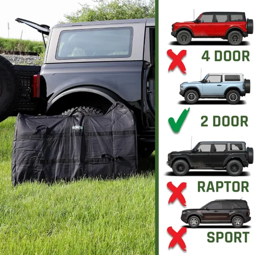 Vista 2 de IAG I-Line - Bolsas de almacenamiento para puerta (2 puertas, 1 par) para Ford Bronco 2021+ 2 puertas (no deportivas) Protects doors during