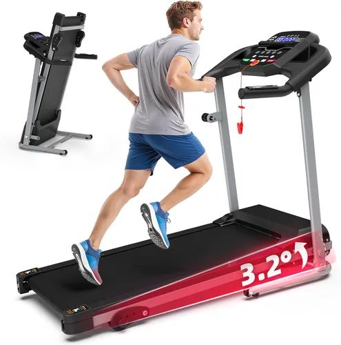 Vista 8 de FYC Compact Folding Treadmill for Home - 2.5HP Quiet Brushless Motor, 3-Level Incline, 7.5 MPH, Shock Absorption, Space-Saving Design for Running