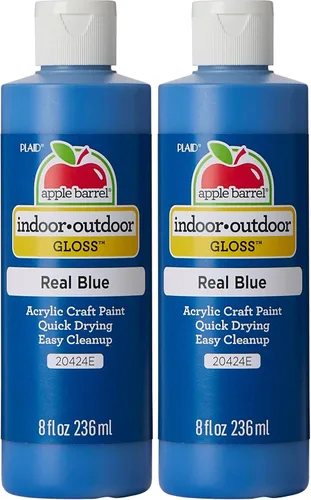 Vista 4 de Apple Barrel 20424E Pintura acrílica brillante en varios colores (8 onzas), color azul brillante (gloss real blue), Azul real brillante, 8 onzas