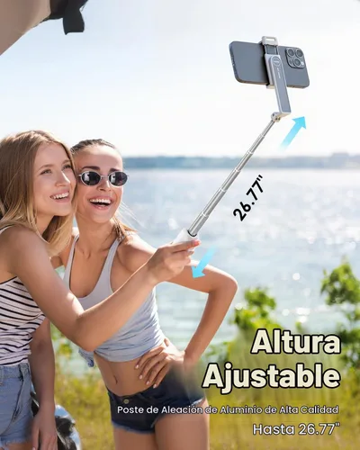 Vista 6 de Viozon Trípode inalámbrico de aleación de aluminio con control remoto desmontable, soporte de teléfono extensible ligero compatible con teléfonos