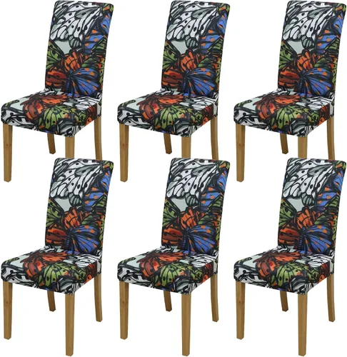 Vista 80 de Fundas para Sillas de Comedor, Juego de Fundas para Sillas de Comedor de 4 Piezas, Fundas Elásticas para Sillas de Cocina, Fundas para Sillas