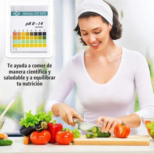 Vista 6 de Hicarer 200 tiras de plástico para prueba de pH, pH universal 0-14, papel de prueba de tornasol con estuche de almacenamiento para agua, líquido