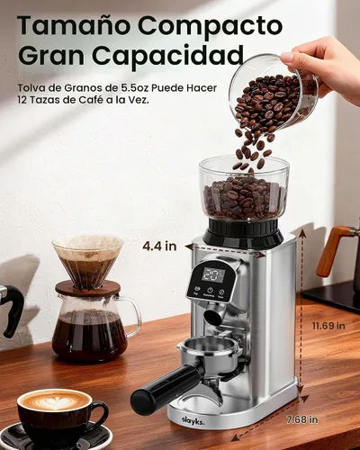 Vista 5 de Molinillo de café cónico, molinillo de café eléctrico