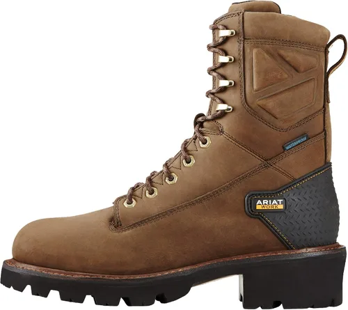 Vista 2 de Ariat Powerline - Botas de trabajo H2O de 8 pulgadas con punta compuesta para hombre Marrón