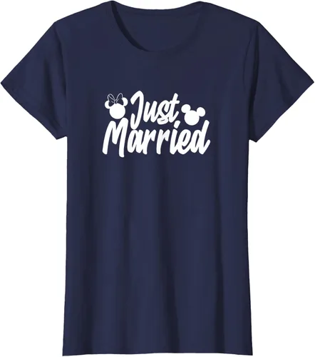 Vista 15 de Disney Mickey & Friends Mickey & Minnie Just Married Lyrics Camiseta Negro