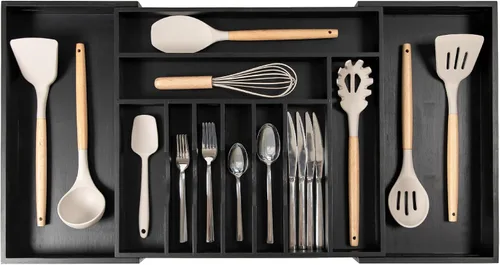 Vista 9 de KitchenEdge Organizador Premium de Cubiertos, Vajilla y Utensilios para Cajones de Cocina, Grado Comercial Apto para Alimentos, Expandible de 10.5 a