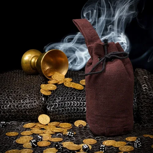 Vista 3 de Mythrojan Riñonera con cordón para renacimiento, accesorios para disfraz, bolsa de joyería
