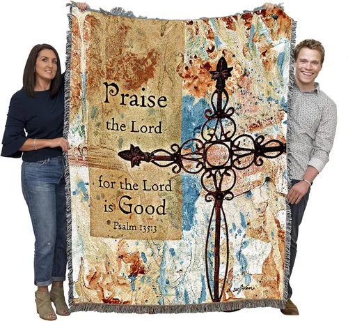 Vista 34 de Pure Country Weavers Great is Thy Faithfulness Blanket - Escrituras - Lamentaciones 3:23 - Tapiz cuadrado para regalo de regazo tejido de algodón