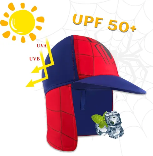 Vista 3 de Gifts Treat Sombrero de legionario para niños, protección solar UPF 50+, gorro de natación con solapa para niños, sombrero de sol de secado rápido