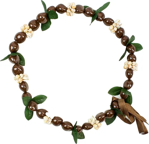 Vista 2 de Hawaiian Leis Kukui - Collar con cuentas de concha de cauri para hombre y mujer, 28in, ajustable, varios