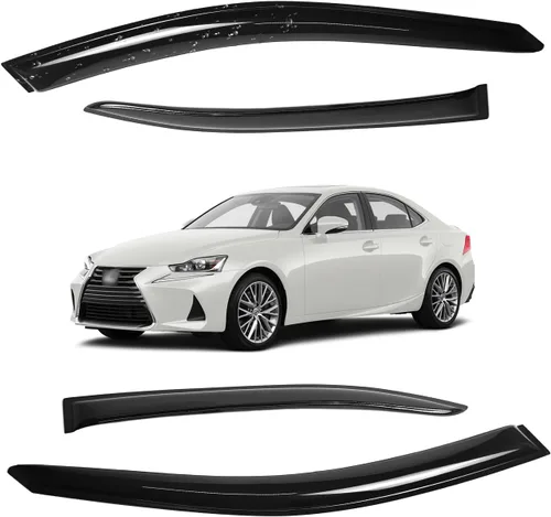 Vista 58 de Viseras para ventanas para Mazda 3 Sedán 4 puertas 2004 2005 2006 2007 2008 2009 estilo JDM Mugen, deflector de viento, protector solar y de lluvia