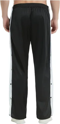 Vista 5 de THWEI Pantalones de chándal poscirugía con botón a presión para hombre Negro