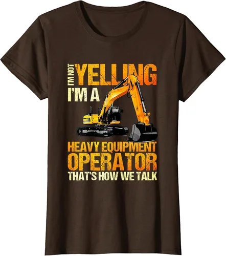 Vista 33 de Camiseta de la retroexcavadora de la construcción del operador del equipo pesado Asphalt Grey
