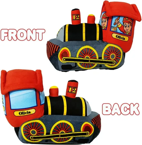 Vista 3 de ArtCreativity Tren de felpa acogedor de 11 pulgadas para niños, juguete de almohada de tren suave y tierno, bonita decoración de guardería, premio