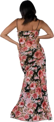 Vista 7 de Vestido largo sin espalda con tirantes delgados para mujer, vestido largo Y2K con correa de encaje de satén, teñido anudado, vestido bodycon sexy