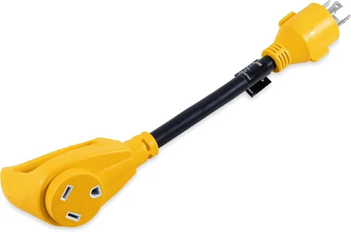 Vista 5 de Adaptador de generador PowerGrip con conexión estándar de hembra de 30 amperios y macho de seguridad de 30 amperios de 12 pulgadas de Camco, 3