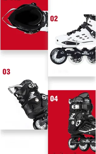Vista 8 de Patines de ruedas – Patines profesionales en línea para hombres y mujeres, cuchillas ajustables de una sola fila, patines de fibra de carbono