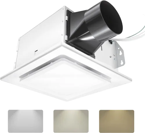 Vista 10 de Extractor de baño con luz, 141 CFM 0.7 Sones, diseño de cableado integrado