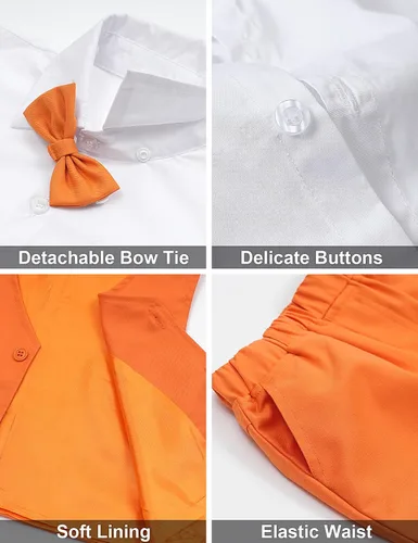Vista 26 de A&J DESIGN Conjunto de traje de caballero para niños pequeños, 3 piezas, camisas, chaleco y pantalones