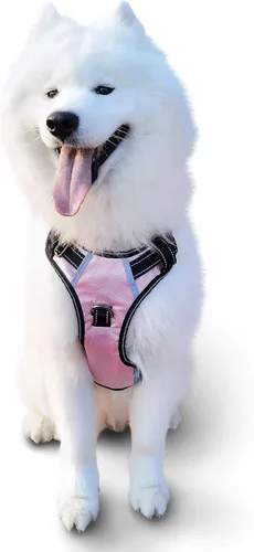Vista 22 de Arnés antitirones para perro pequeño con 2 hebillas de liberación rápida y mango de fácil control, chaleco suave reflectante sin estrangulamiento