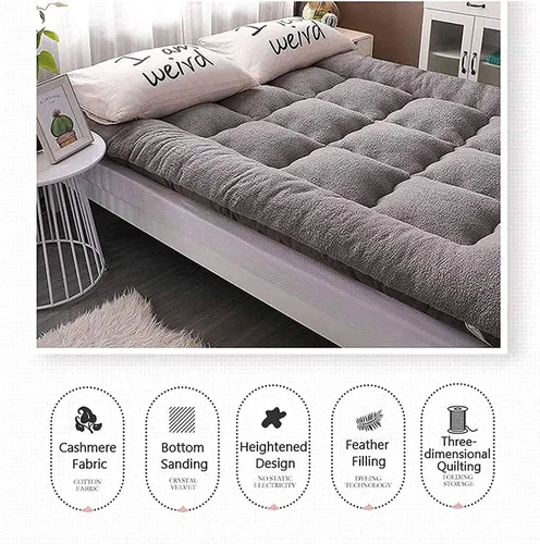 Vista 7 de Colchón de futón gris para adultos, colchón de futón grueso japonés, colchón plegable, colchón de camping, para tus amigos, miembros de la familia
