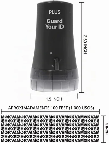 Vista 6 de Guard Your ID Advanced 2.0 Rodillos de goma para robo de identidad, borrador de dirección y prevención de seguridad (Paquete regular de 3, negro)