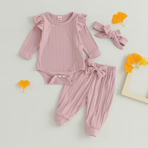 Vista 2 de TheFound Ropa de primavera para bebé recién nacida, traje de San Valentín, manga larga, estampado de corazón, sudadera con pantalones