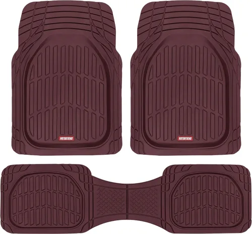 Vista 10 de Motor Trend -2 alfombrillas delanteras para el piso del automóvil- Forros de contorno FlexTough negros - Alfombrillas de goma resistentes
